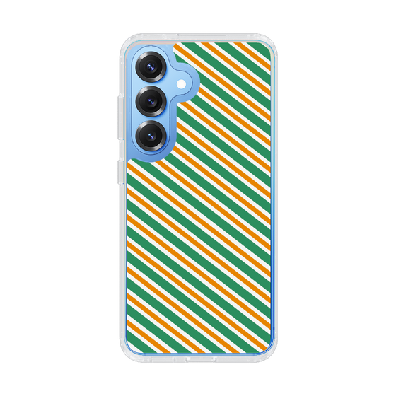 スリムプロテクションケース［ Small Stripe - Green × Orange ］