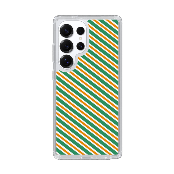 スリムプロテクションケース［ Small Stripe - Green × Orange ］