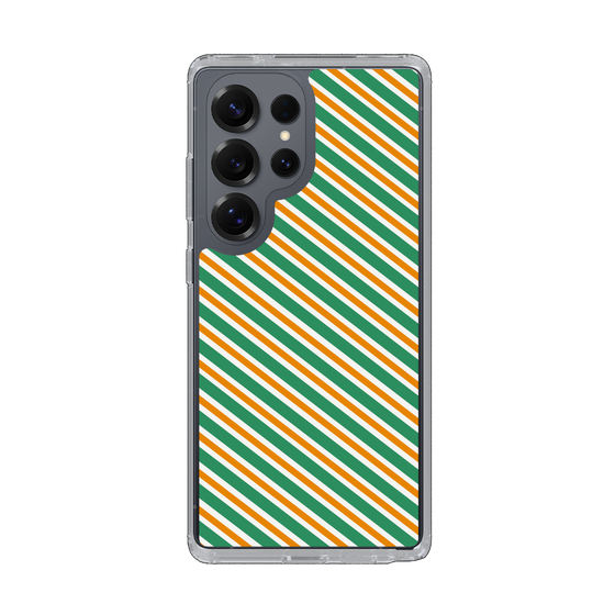 スリムプロテクションケース［ Small Stripe - Green × Orange ］