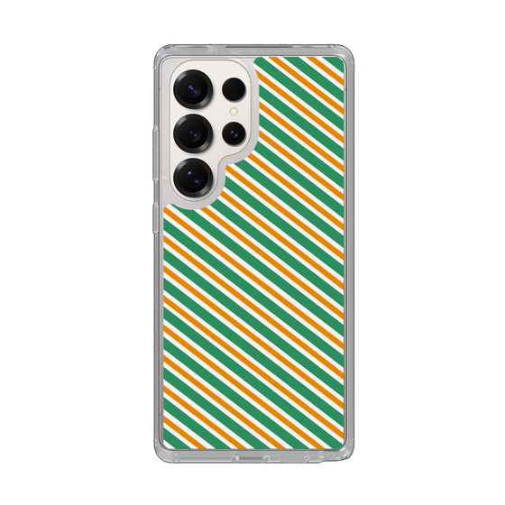 スリムプロテクションケース［ Small Stripe - Green × Orange ］