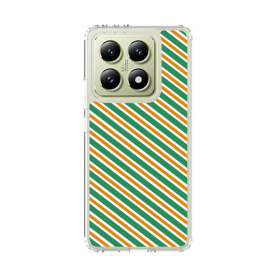 スリムプロテクションケース［ Small Stripe - Green × Orange ］