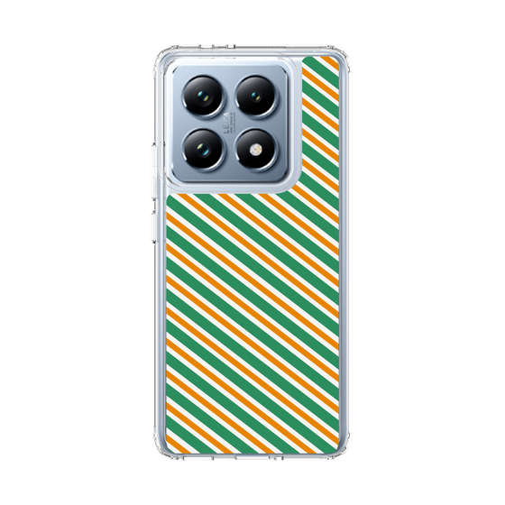 スリムプロテクションケース［ Small Stripe - Green × Orange ］