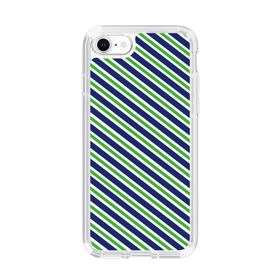 スリムプロテクションケース［ Small Stripe - Navy × Green ］