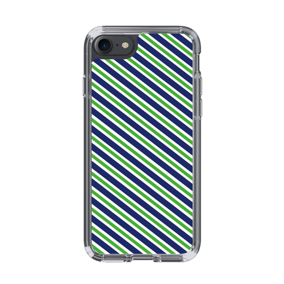 スリムプロテクションケース［ Small Stripe - Navy × Green ］