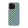 スリムプロテクションケース［ Small Stripe - Navy × Green ］