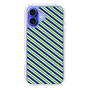 スリムプロテクションケース［ Small Stripe - Navy × Green ］