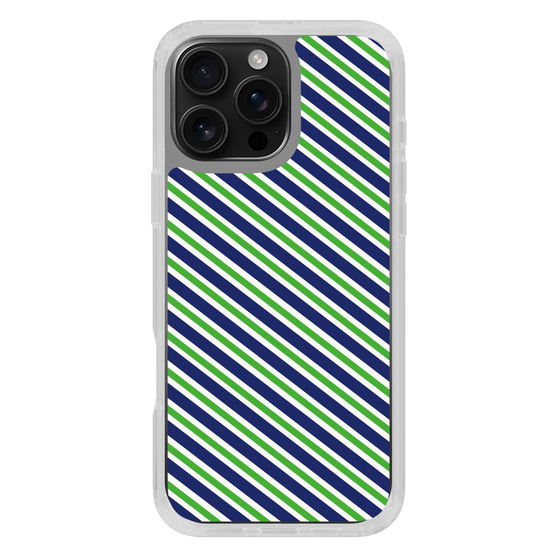 スリムプロテクションケース［ Small Stripe - Navy × Green ］