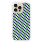 スリムプロテクションケース［ Small Stripe - Navy × Green ］