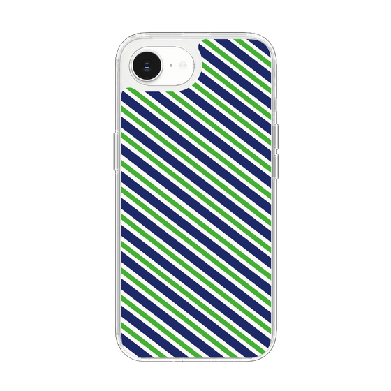 スリムプロテクションケース［ Small Stripe - Navy × Green ］