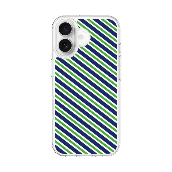 スリムプロテクションケース［ Small Stripe - Navy × Green ］