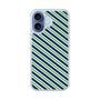 スリムプロテクションケース［ Small Stripe - Navy × Green ］