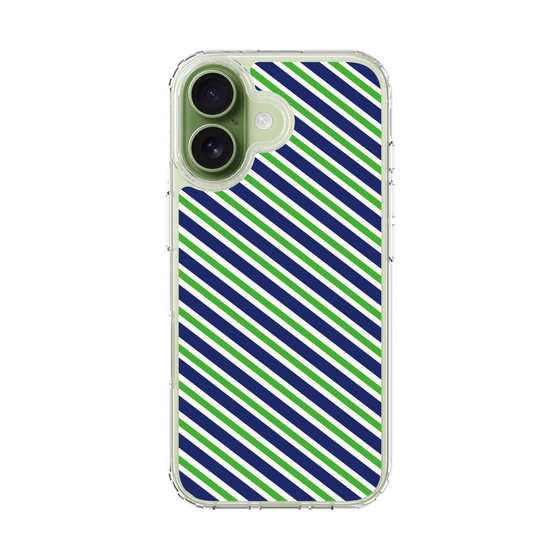 スリムプロテクションケース［ Small Stripe - Navy × Green ］
