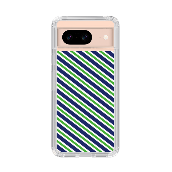 スリムプロテクションケース［ Small Stripe - Navy × Green ］