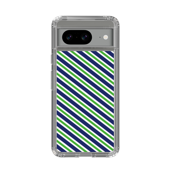 スリムプロテクションケース［ Small Stripe - Navy × Green ］