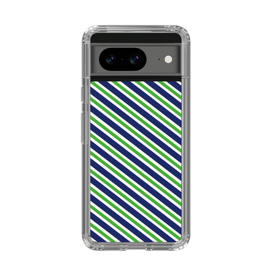 スリムプロテクションケース［ Small Stripe - Navy × Green ］