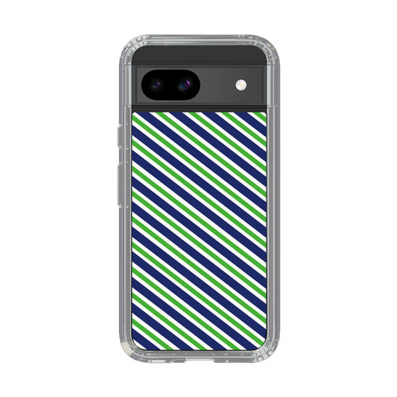 スリムプロテクションケース［ Small Stripe - Navy × Green ］