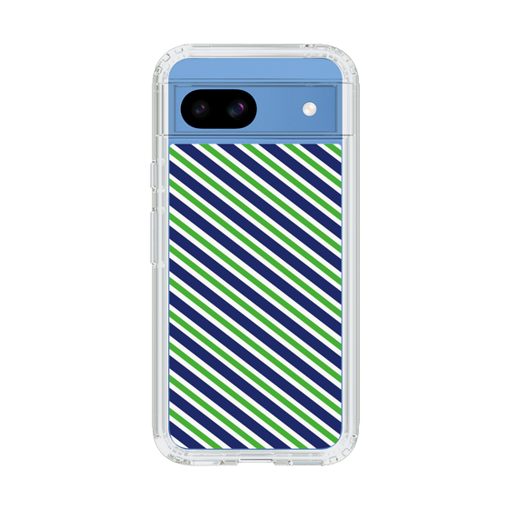 スリムプロテクションケース［ Small Stripe - Navy × Green ］