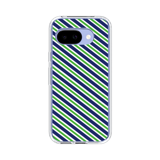 スリムプロテクションケース［ Small Stripe - Navy × Green ］