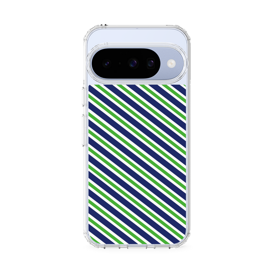 スリムプロテクションケース［ Small Stripe - Navy × Green ］