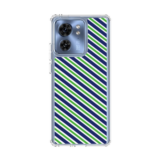 スリムプロテクションケース［ Small Stripe - Navy × Green ］