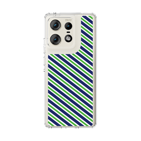スリムプロテクションケース［ Small Stripe - Navy × Green ］