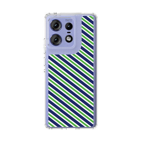 スリムプロテクションケース［ Small Stripe - Navy × Green ］