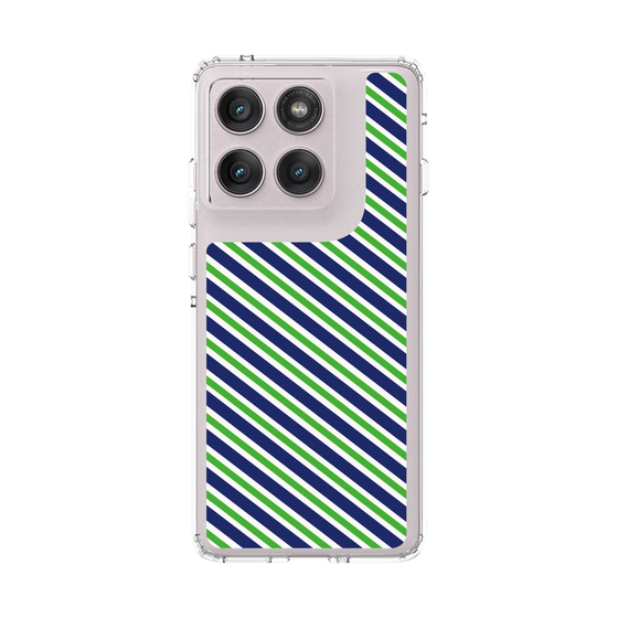 スリムプロテクションケース［ Small Stripe - Navy × Green ］