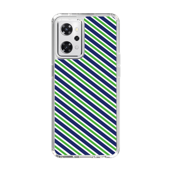 スリムプロテクションケース［ Small Stripe - Navy × Green ］