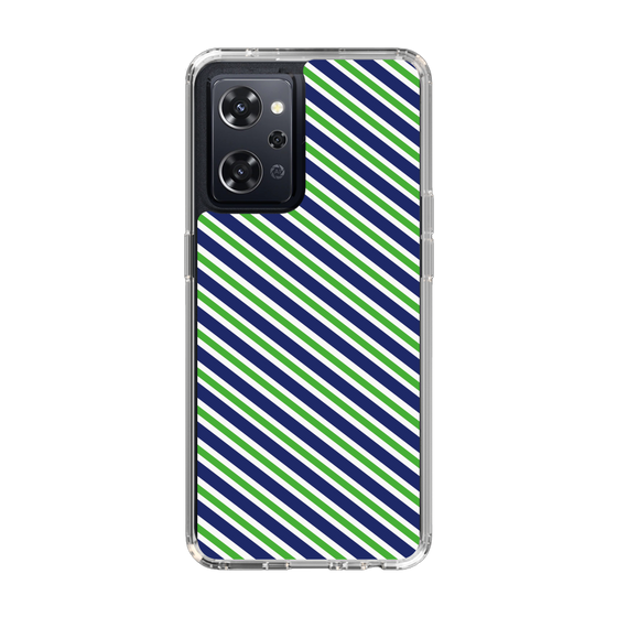 スリムプロテクションケース［ Small Stripe - Navy × Green ］