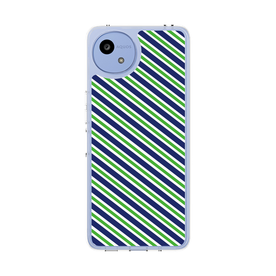 スリムプロテクションケース［ Small Stripe - Navy × Green ］