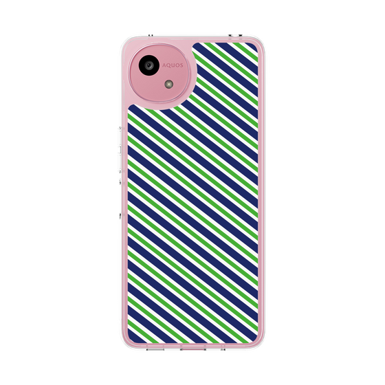 スリムプロテクションケース［ Small Stripe - Navy × Green ］