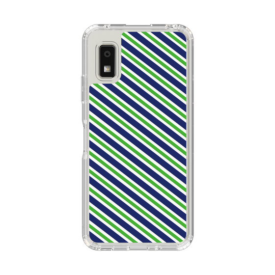 スリムプロテクションケース［ Small Stripe - Navy × Green ］