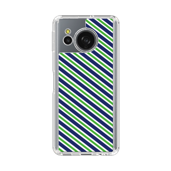 スリムプロテクションケース［ Small Stripe - Navy × Green ］