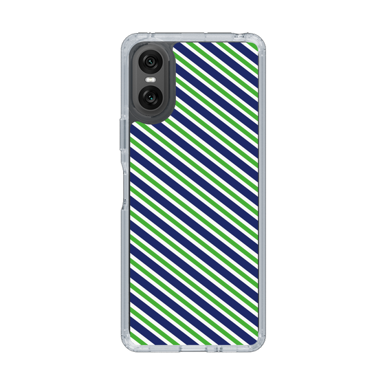 スリムプロテクションケース［ Small Stripe - Navy × Green ］