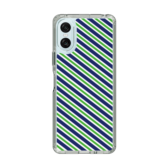 スリムプロテクションケース［ Small Stripe - Navy × Green ］