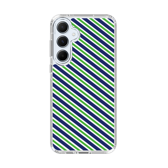 スリムプロテクションケース［ Small Stripe - Navy × Green ］