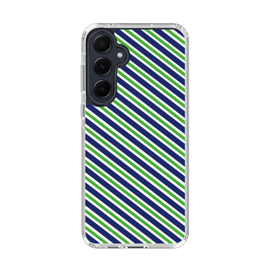 スリムプロテクションケース［ Small Stripe - Navy × Green ］