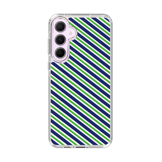 スリムプロテクションケース［ Small Stripe - Navy × Green ］