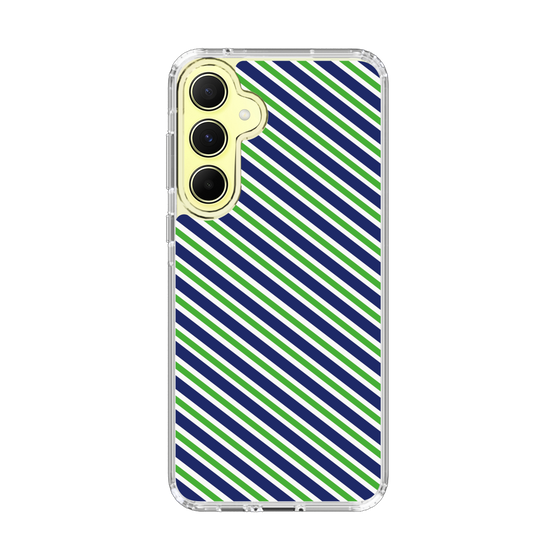 スリムプロテクションケース［ Small Stripe - Navy × Green ］