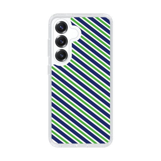 スリムプロテクションケース［ Small Stripe - Navy × Green ］