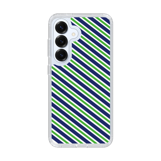 スリムプロテクションケース［ Small Stripe - Navy × Green ］