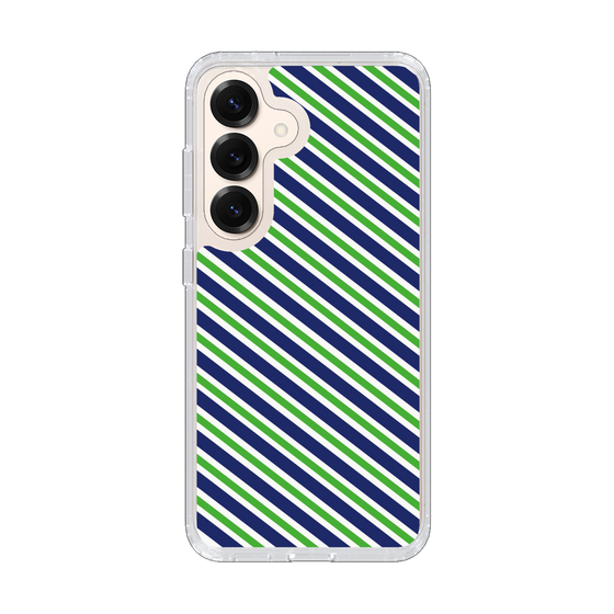 スリムプロテクションケース［ Small Stripe - Navy × Green ］