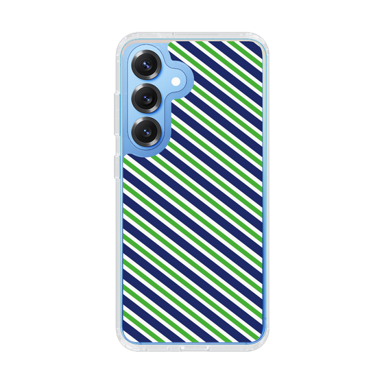 スリムプロテクションケース［ Small Stripe - Navy × Green ］