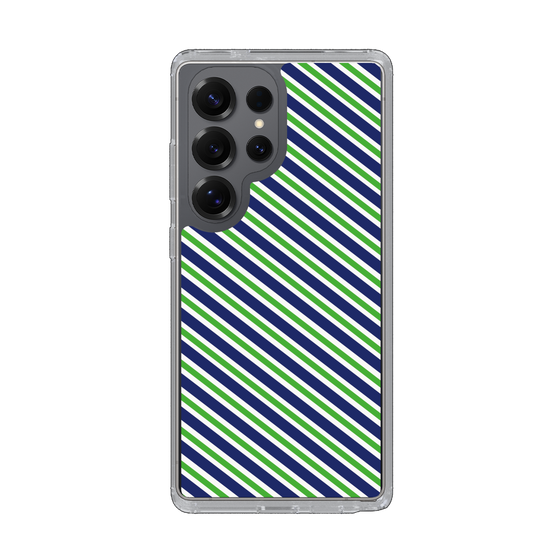 スリムプロテクションケース［ Small Stripe - Navy × Green ］