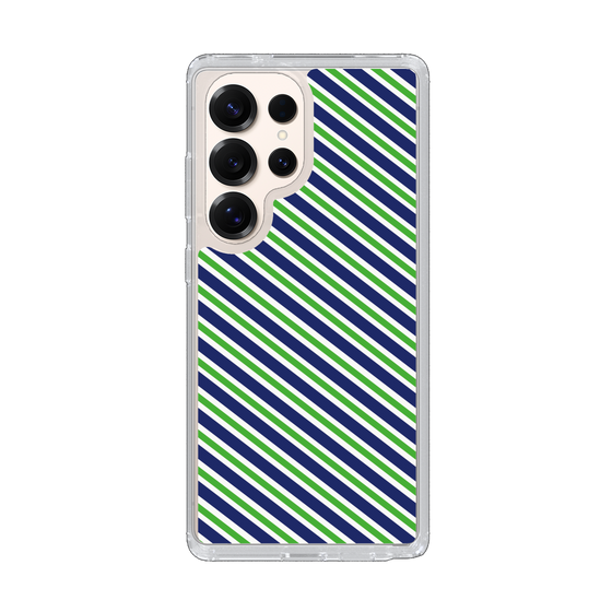 スリムプロテクションケース［ Small Stripe - Navy × Green ］