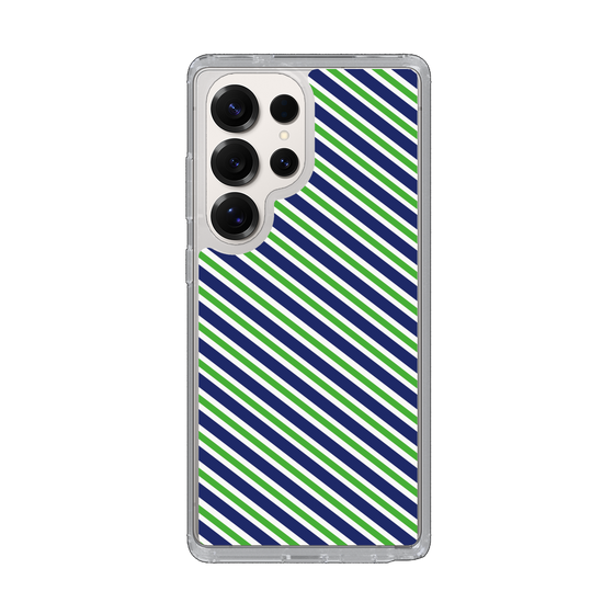 スリムプロテクションケース［ Small Stripe - Navy × Green ］