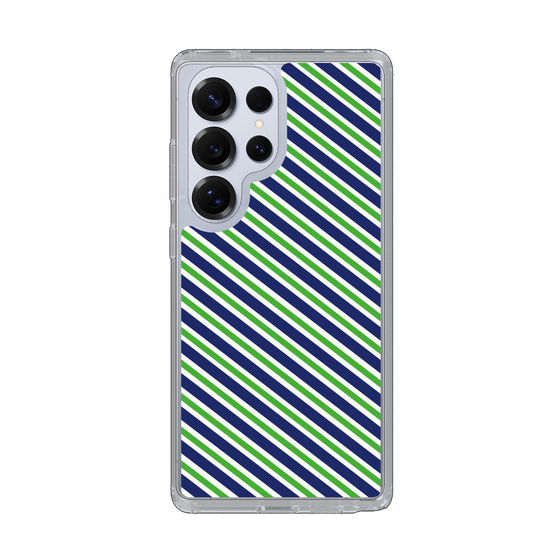 スリムプロテクションケース［ Small Stripe - Navy × Green ］