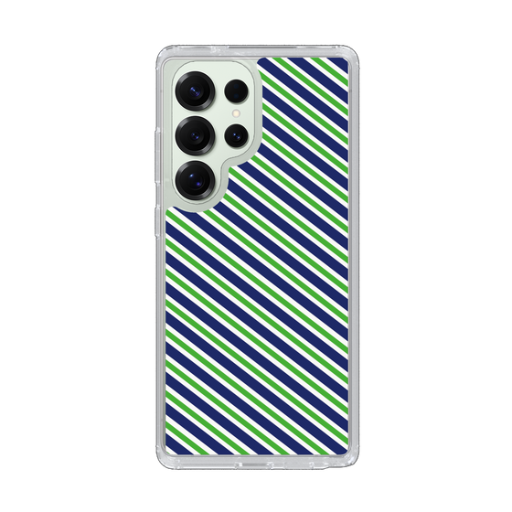 スリムプロテクションケース［ Small Stripe - Navy × Green ］