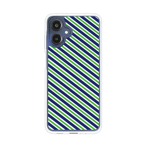 スリムプロテクションケース［ Small Stripe - Navy × Green ］