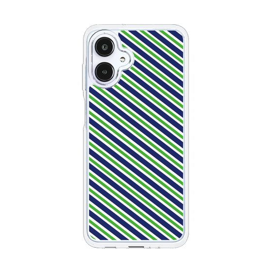 スリムプロテクションケース［ Small Stripe - Navy × Green ］